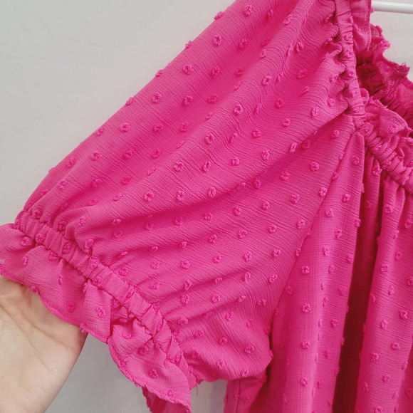 NWT CeCe Bright Rose Swiss Dots Blouse Top Women's Size 2X - Picture 6 of 13